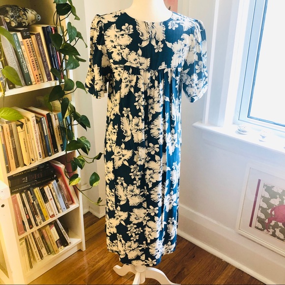 Vintage midi hibiscus Hawaiian tent dress s/m - Picture 8 of 14